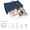 MORGLOVE Women's Tote Bag Large Handbag Soft Leather Simple Shoulder Bag with Zipper for School Work Leisure (A-Blue) #3