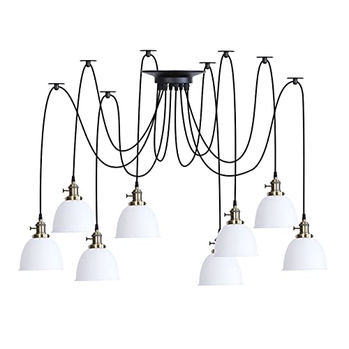 Lampes suspendues réglables lustre en métal jaune blanc pour chambre d'enfant