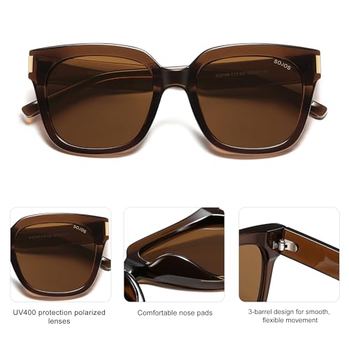 Image of SOJOS Polarized Sunglasses for Women Men Trendy Square Large Sun Glasses SJ2149