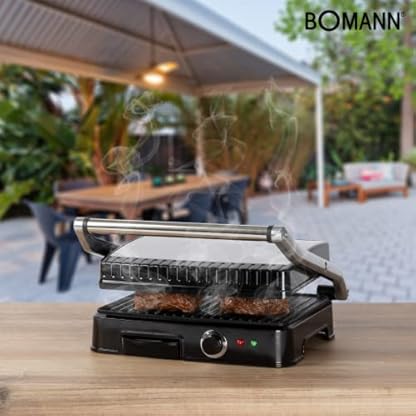 Bomann Kontaktgrill | beidseitiges fettfreies Grillen | 2000W | antihaftbeschichtete Grillplatten | extra tiefen Rillen für intensives Grillmuster | Panini Grill | Kontaktgrill Toaster | KG 2242 CB – Bild 4