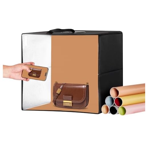 VEVOR Caja de Luz para Estudio Fotográfico 41x40x39 cm 3000-5600K Caja de Fotos para Fotografía 3 Temperaturas de Color 120 Luces LED 6 Fondos Tela Suave CRI ≥ 95 para Fotografía de Productos