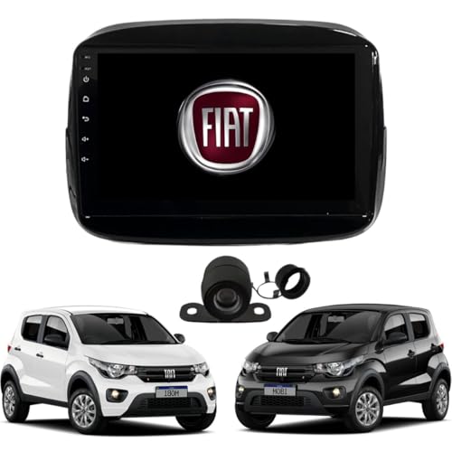 Central Multimidia MP5 9 Polegadas MOLDURA 9 FIAT MOBI CAMERA DE RÉ (Black piano)