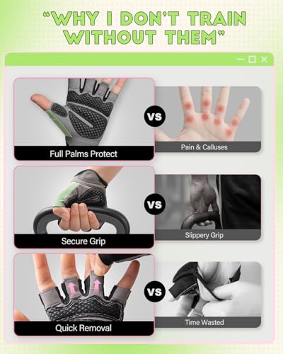 Image of VINSGUIR Workout Gloves for Men and Women, Weight Lifting Gloves with Excellent Grip, Lightweight for Gym Exercise, Cycling, Cross Training, Pull ups, Fitness, Climbing and Rowing