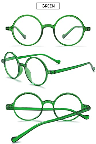 VEVESMUNDO Blue Light Blocking Reading Glasses Round Retro Vintage Readers Glasses for Women Men (1 Pcs Green Reading Glasses, +3.5) - Image 3