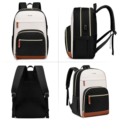 Laptop Backpack for Women Work Bookbag: 15.6 Inch College Backpacks with USB Charger School Book Bag College Causal Daypacks for Girls Nurse Teacher Business Back Pack