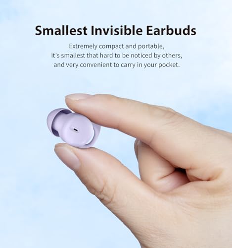 Image of Invisible Sleep Headphones, Sleep Earbuds for Side Sleepers, Mini Noise Blocking Sleep Earphones, Bluetooth 5.3 Wireless Earbuds for Sleeping, Working, Purple