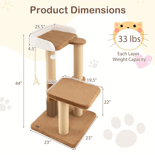 Árbol para Gatos Moderno de 44 Pulgadas para Interior miniatura 4