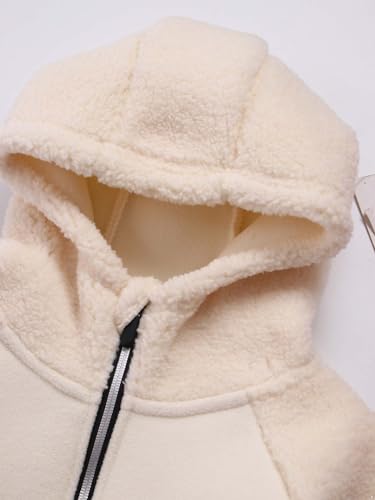 Kids Boys Winter Thick Fleece Hooded Jacket Long Sleeve Zipper Coat Drawstring Windproof Outerwear with Pockets4