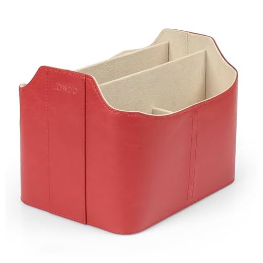 Londo Suporte de controle remoto de couro PU, organizador de mesa com compartimento para tablet, pincel de maquiagem e cubo de utensílios, suporte de mesa de grande capacidade com 5 compartimentos