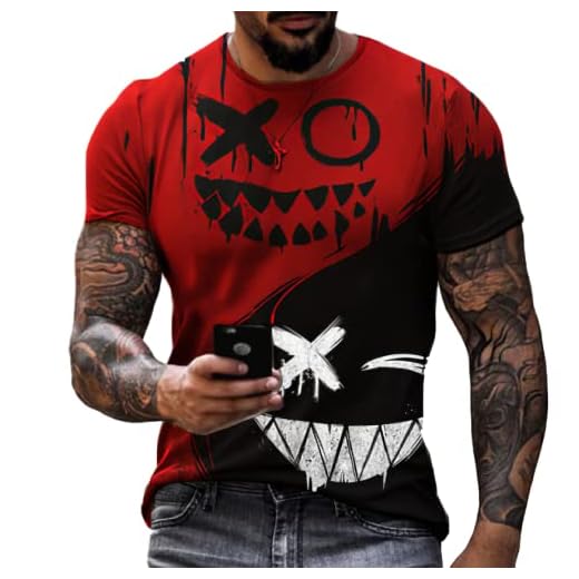 Men's Flag Skull Short Sleeve Mens Classic Casual Sports Fit Short Sleeve T-Shirt(3XL,TSM00831BD) …