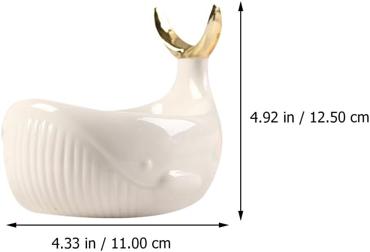Amosfun Whale Ceramic Soap Dish Soap Holder with Drain Sponge Dish Container Sponge Tray for Shower Bathroom Bar Kitchen Countertop Ornament