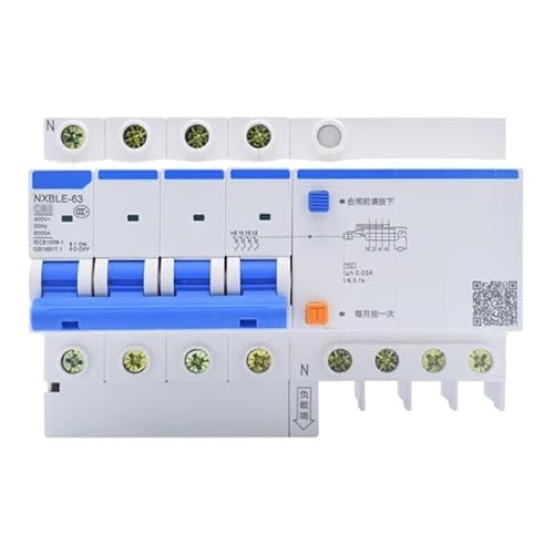 PWQBABJWL Residual Current Operated Circuit Breaker; NXBLE-63 4P C63 30mA 6kA