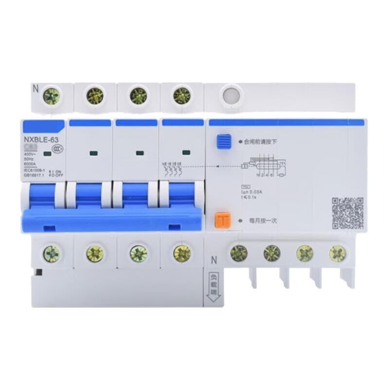 Disyuntor de corriente residual NXBLE-63 con protección de 30 mA contra fugas de energía