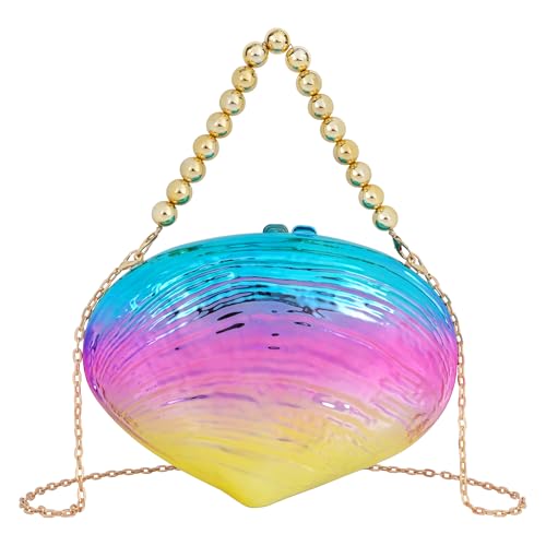 Image of Women Seashell Evening Bag Purse Mermaid Chain Strap Clutch Handbag Shoulder Bag | Seashell