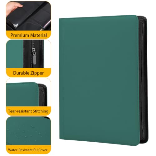 OTOmitra 16 Pocket Card Binder, Holds 1280 Cards with Sleeves, Dark Green by OTOmitra - Used condition - Image 5