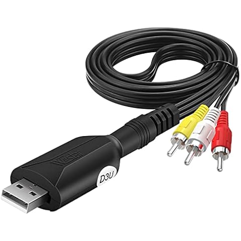 Wiistar USB Audio Video Capture Card VHS VCR to Digital Converter RCA AV to USB Video Capture Device Cable USB 2.0 Video Capture Card Video Grabber for Windows PC Cover