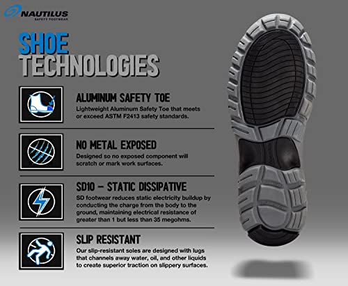 Nautilus Safety Footwear Women's Zephyr Industrial Shoe, Black, 7 #TOP5