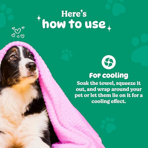 Image of BASIL Microfiber Ultra-Soft, Quick-Absorbent & Cooling Towel for Pets | Eco-Friendly, Fast-Drying Bathing Towel for Dogs & Cats of All Breeds | Perfect for Travel & Outdoor Uses | Blue | Pack of 2