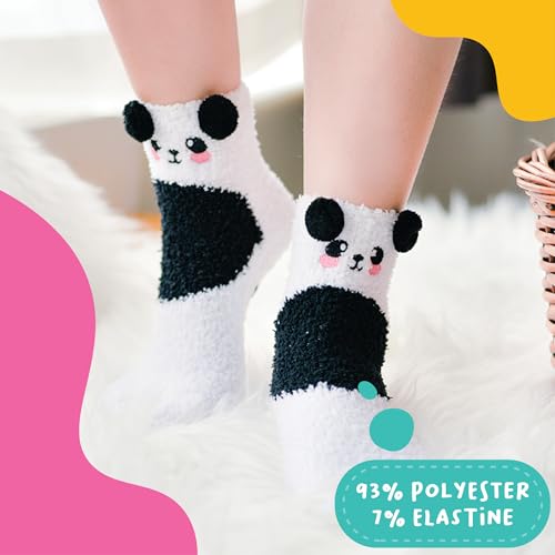 Image of POPCRAZE Novelty Fuzzy Animal Socks Plush Cozy Crew Slipper