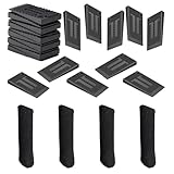 Möbel-Nivellierpolster und Stuhlbeinschoner, 20 Stück, Kunststoffkeile, 4 Stück, Stuhlbeinsocken, rutschfeste Bodenschoner, Möbelnivellierer für Tisch, Stuhl, Tischfüße (schwarz)