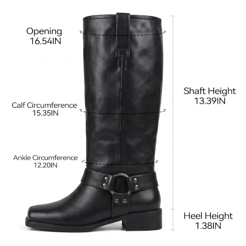 Image of Women's Knee High Moto Biker Buckle Boots