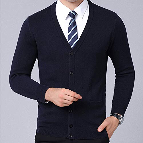 Flygo Mens Casual Slim Fit Lightweight Long Sleeve V-Neck Cardigan Sweater2