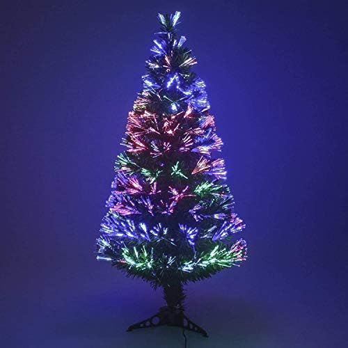 BPIL 5ft/150cm Artificial Christmas Tree Multicolor Lights Fibre Optic Tree Decoration Xmas Event Festival Seasonal Tree with Stand