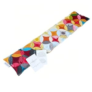 Saco térmico cervical extralargo de semillas de trigo sin olor 63x15cm-Bolsa semillas microondas.Calor-frio. (Multicolor)