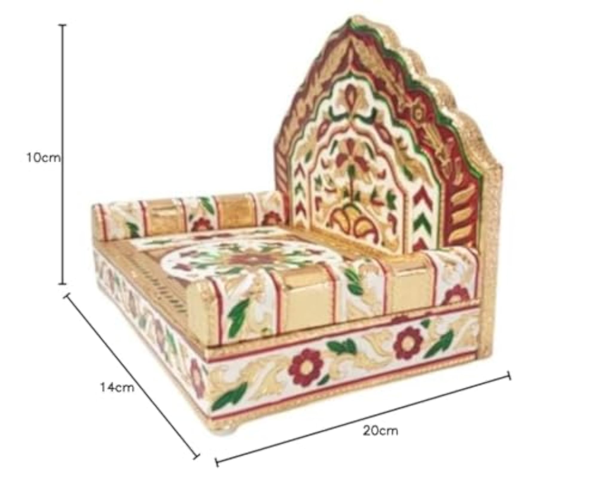 SRS Meenakari Wooden Singhasan, Beautifully Crafted