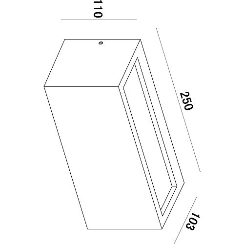 Rilongo Applique Rettangolare Led Lampada E27 Doppia Emissione Colore Nero Luce Ingresso Balcone Terrazzo 230V IP54 Nero - 3