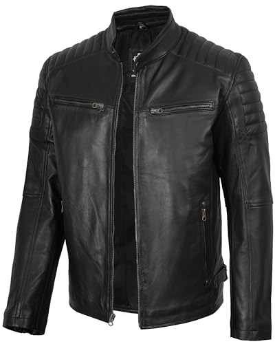Decrum Real Leather Jacket Men - Casual Stylish Lambskin Leather Jackets for Men