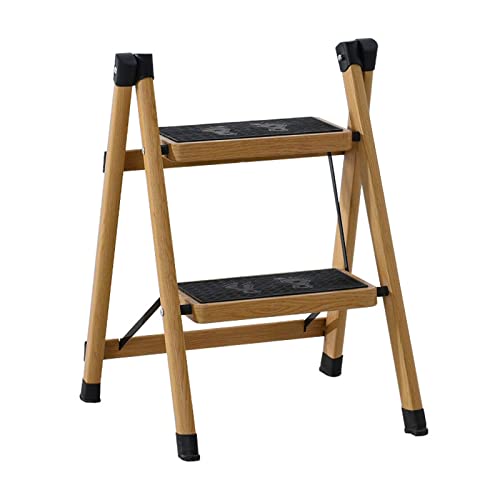 Échelle en Bois en Deux Étapes, Maison De Petite Échelle De La Maison Multifonction, Peut Être en Rack/Support De Fleur, Abricot/Brun, 40 * 47 * 59cm (Color : Apricot) Cover