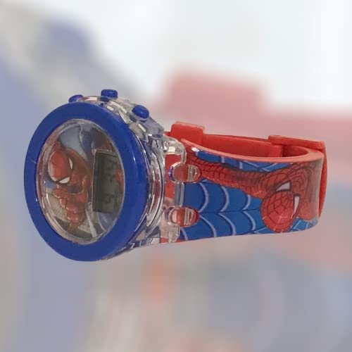 Giftplay! Kids Boys Superhero Baseball Cap Hat & Flash Light Luminous Digital Quartz Watch Time & Polarized Sport Sunglasses Theme: Spiderman Acccesories Gift Set 3 Pcs Red And Blue #TOP2
