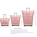 Expandable Foldable Travel Bag with Detachable Wheels & Telescopic Handle, Large Waterproof Rolling Duffel Tote for Women and Men (Pink)