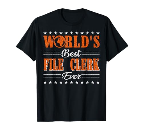 Retro Motif Worlds Best File Clerk Camiseta