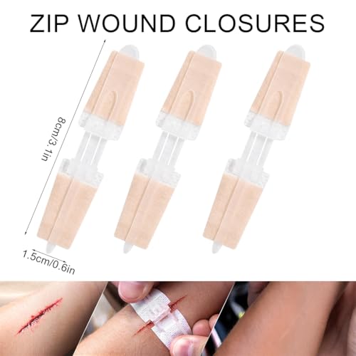 Wound Closure Strips 6Pcs Emergency Laceration Closures Sutures Butterfly Bandaids Without Stitches Butterfly Bandages for Hiking Camping Survival Outdoor