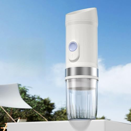 WHDITMDG 3-in-1 Portable Capsule Coffee Maker, 20Bar High-Pressure Extraction, Built-in Lithium Battery for Heating & Cold Brew (White)