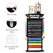 Tilhumt 12 Belts Karate Belt Display Rack with Sticker, Felt Martial Arts Belts Display Holder with Dust Cover, Easily Insert and Remove Belt, Taekwondo Belt Organizer for Adults, Black