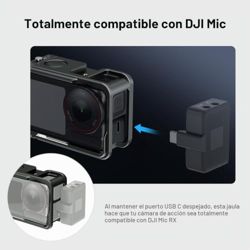 Jaula para Osmo Action 5 Pro que evita caídas y conecta micrófonos 4