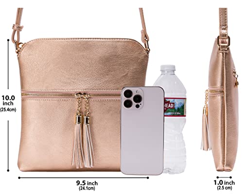 Image of Solene Womens Lightweight Medium Crossbody Purse with Tassel, Perfect Size Crossbody Bags for Daily Use, travel