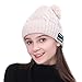 Produktbild diirm Warme Beanie-Mütze, kabellos, Bluetooth, Smart Cap, Headset, Kopfhörer und Lautsprecher mit Mikrofon Gr. S, khaki