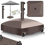 tillvex® Base per ombrellone GRAVIA e Ruote e Freni | Zavorra ombrellone riempibile 37L/56...