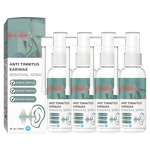 4 Pcs Ohrenschmalz Entferner Spray, 30 ml OhrenreinigerSpray, Sanfte Cerumenolytika, Innitus Relie Spray, Ohrenspray Gegen Ohrenschmalz zur Täglichen Ohrpflege,Verhindert Ohrenschmalzansammlung