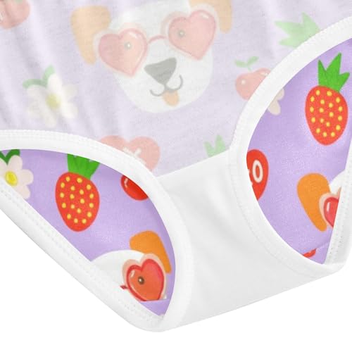 Personalized Toddler Underwear Floral 2t Cotton Panties Little Girl Cute Dog Faces Fruit Kids Briefs Undies 5