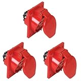 UNITEC 47416L CEE-Anbaudose schräg 16A, 5-polig, rot (Packung mit 3)