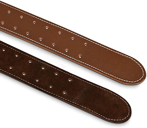 LAUTUS 3-Inch Tapered Padded Work Belt in Heavy Oiled Tanned Leather| 32-Inch to 45-Inch | Brown| - Thumbnail 6