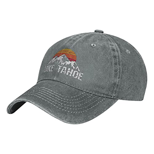 YINGJIE Lake Tahoe Baseball Caps Unisex Adjustable Sun Hat Can Be Washed Leisure Dad Hat Gray, One Size