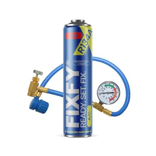 FIXFY 5 en 1, repuesto para refrigerante R134a, con aceite, secador, sellador, gas y tinte UV, set con tubo y manómetro, bote de 500 ml