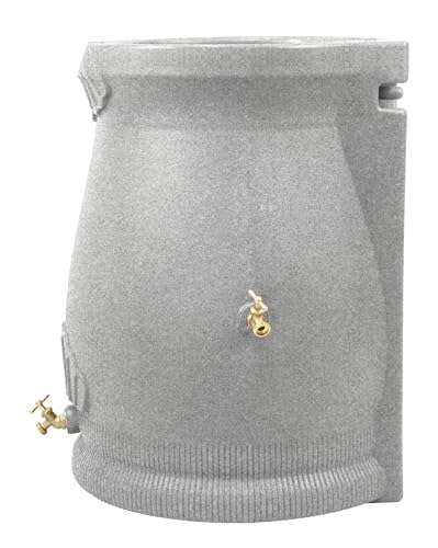 Good-Ideas-Rain-Wizard-Urn-50-Gallon-Rain-Barrel-with-Planter-and-2-Metal-Spigots-Light-Granite