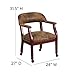 Flash Furniture Sarah Bomber Jacket Brown Luxurious Conference Chair with Accent Nail Trim and Casters